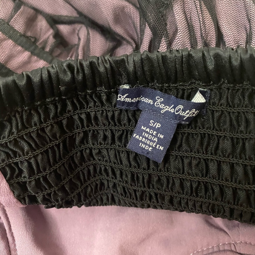 American Eagle Purple & Black Lace Empire Dress - Picture 4 of 8